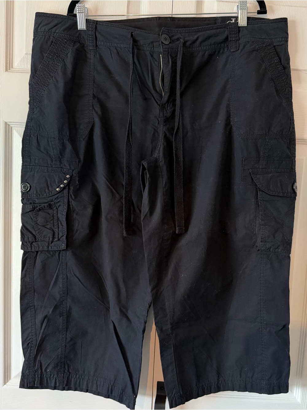 Calvin Klein Jeans Black Cargo Shorts with Drawstring